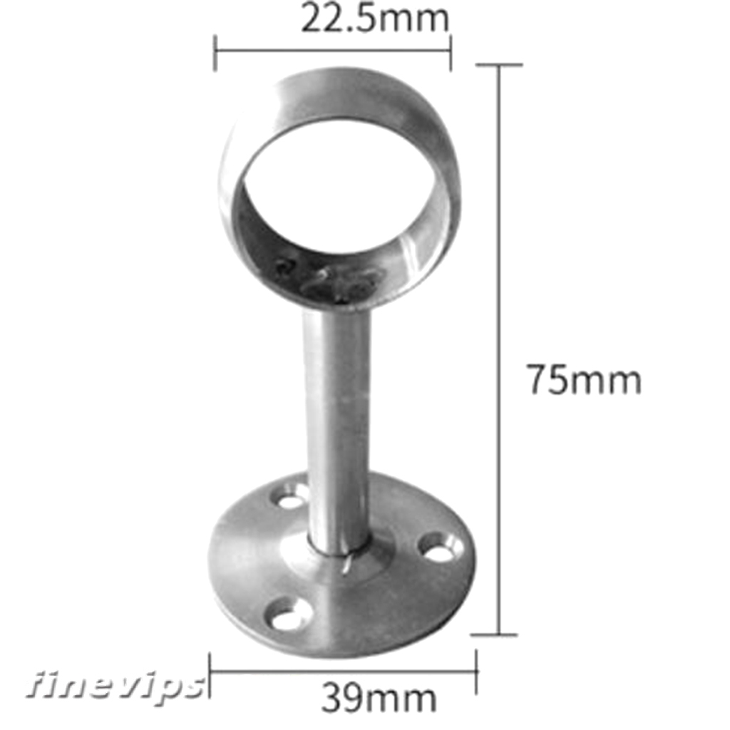 Fityle 2 Pieces Ceiling Mount Balcony Bracket Stainless Steel Wardrobe Shower Curtain Closet Rod Holder Socket Φ32x250mm Diameter 32mm as described 