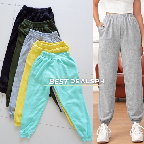PLAIN UNISEX JOGGER PANTS CASUAL NO STRING / SWEATPANTS Shopee