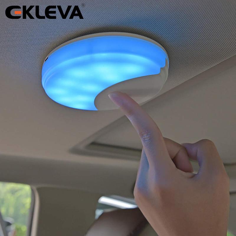 EKLEVA Auto Car Ceiling Roof Lights Portable Dualcolor Reading Lamp Fixture with Universal USB