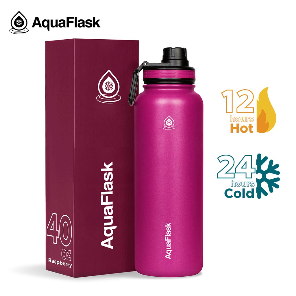 Aquaflask Wide Mouth with Spout Lid Vacuum Insulated Stainless Steel ...