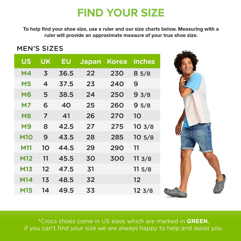 crocs shoes size