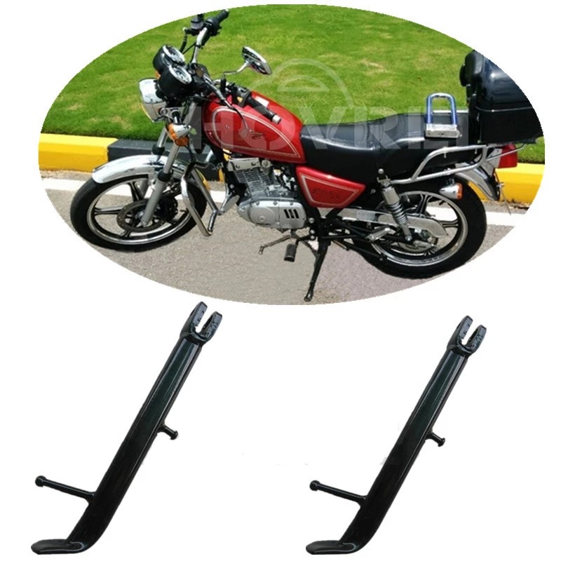 Suuonee Motorcycle Side Stand,Motorcycle Aluminum Alloy Side Stand Tripod Frame Parking Feet Kickstand B05026 Red 