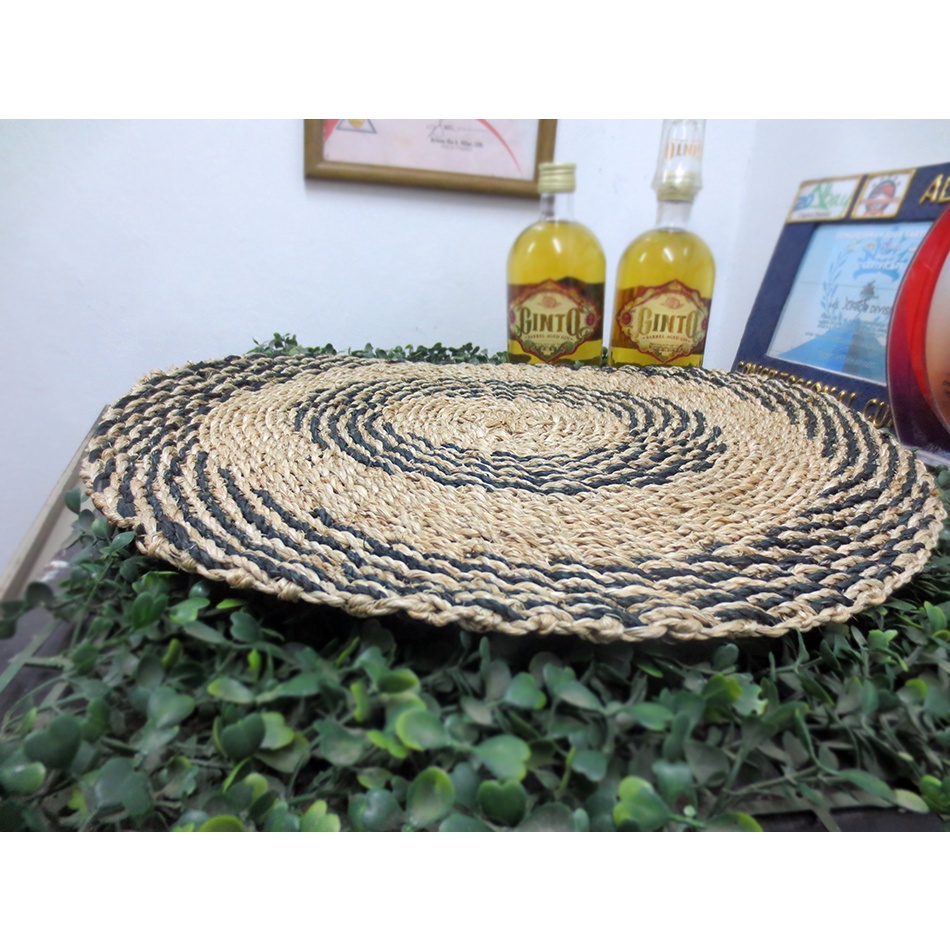 Ecofriendly Locally Made Abaca PLACEMAT 15 inches width BLACK AND