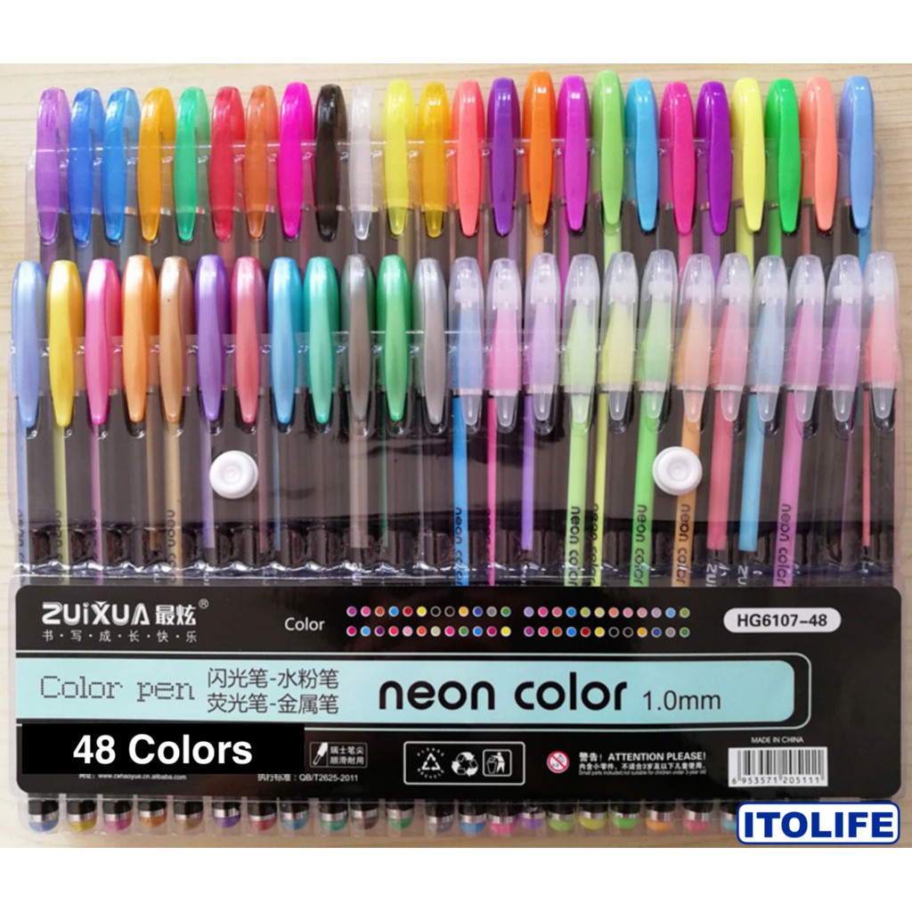 Zuixua Neon Color Pen 48 Colors Set Shopee Philippines