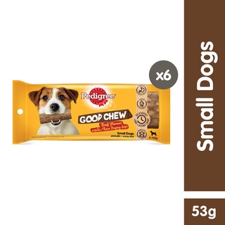 PEDIGREE Dog Treats – Good Chew Treats for Small Dogs in Beef Flavor, 53g. Pack of 6