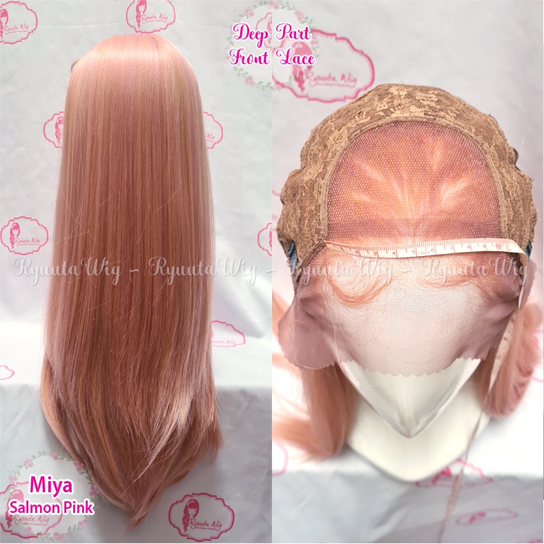 salmon pink wig