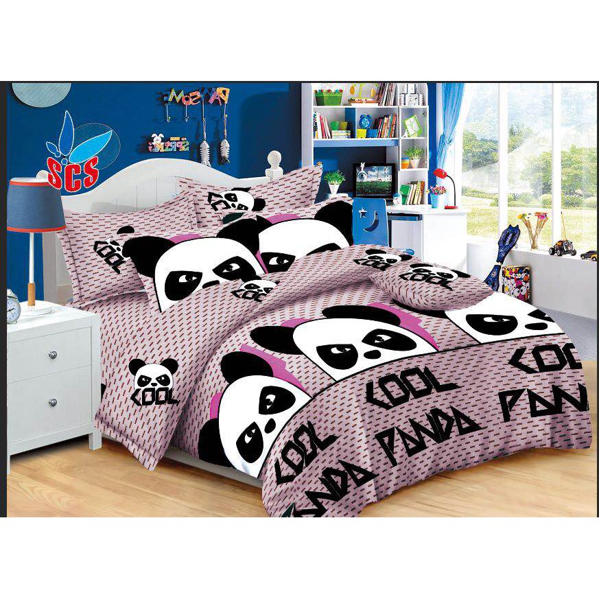 Panda US cotton 4in1 Bedsheet/Single Double Queen King | Shopee Philippines