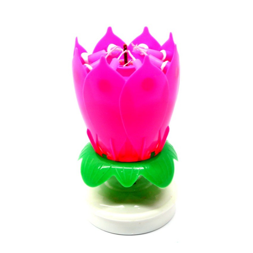 J&J Musical Lotus Flower Rotating Birthday Candle Light (Pink) Shopee Philippines