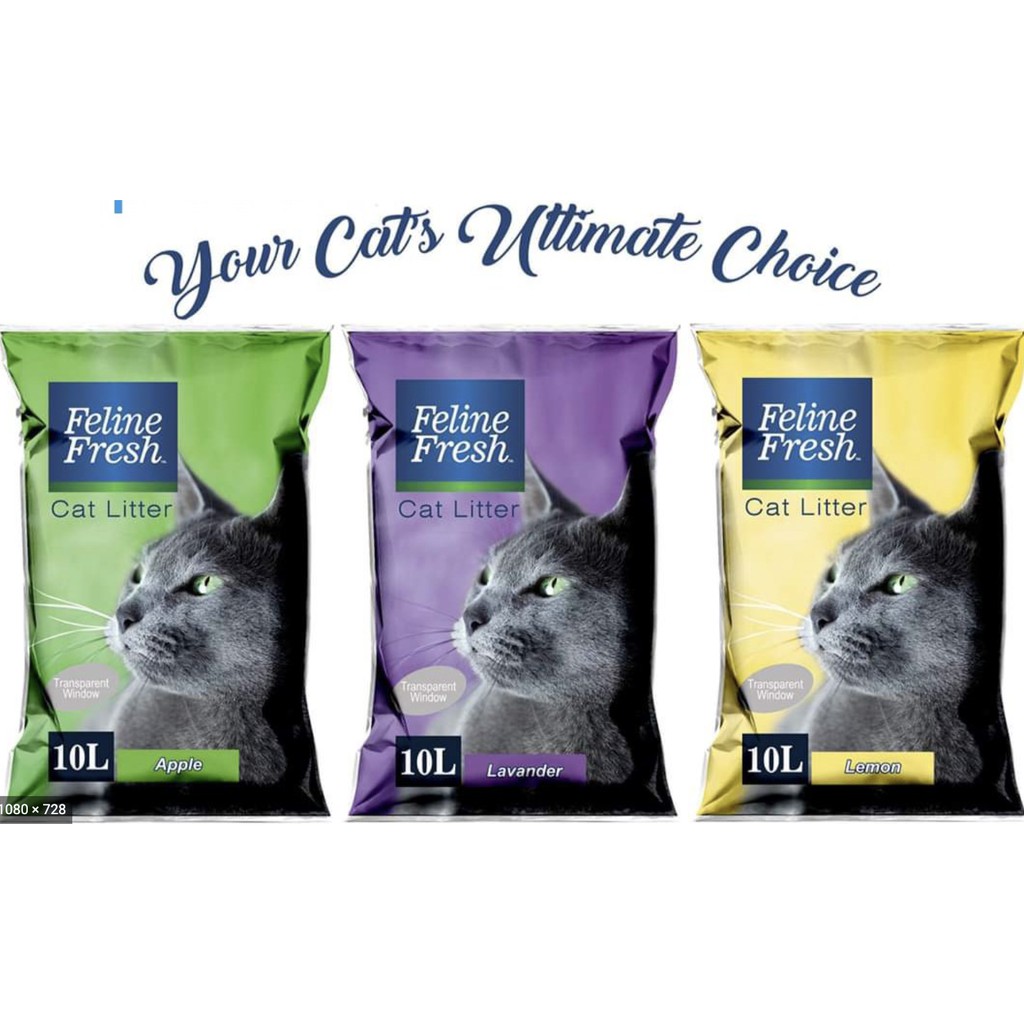 Feline Fresh Cat Litter (Apple Lemon Lavender) 10L (8kg) Shopee