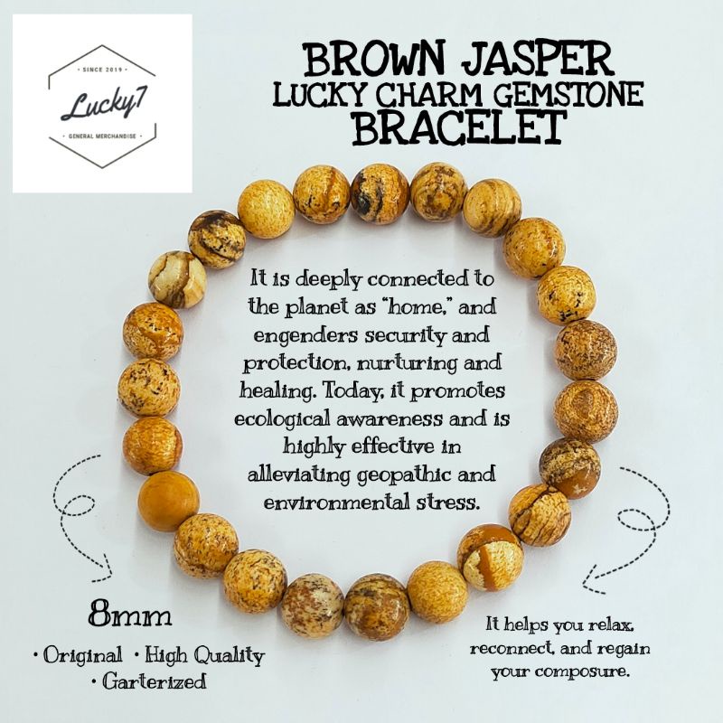 COD Brown Jasper Lucky Charm Gemstone Bracelet