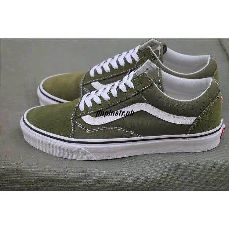 army green old skool vans
