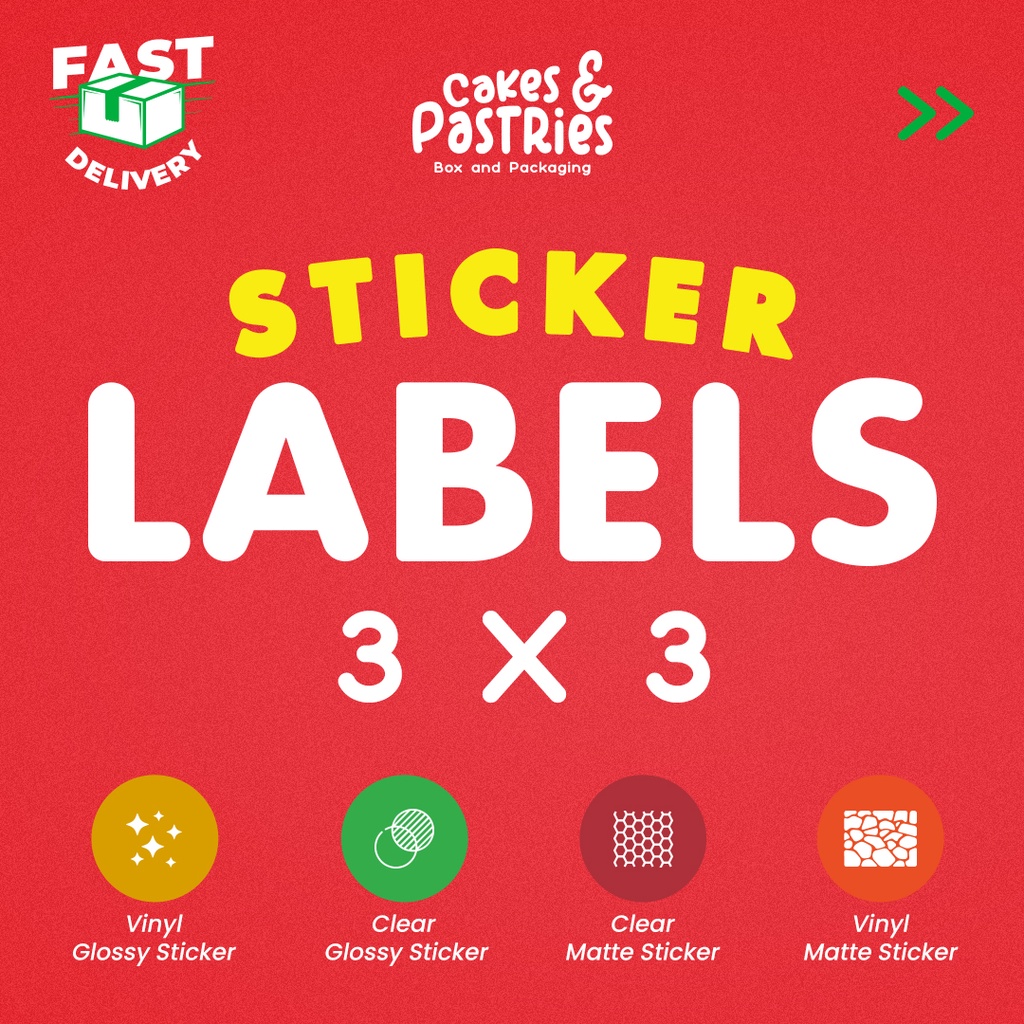 STICKER LABEL PRINT/LOGO STICKER3x3 (ROUND/RECTANGLE /SQUARE) PRECUT