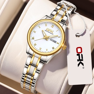 OPK Stainless Steel Watch For Women Woman Original Pawnable With Box Date Dual Calendar Luminous Quartz Watches Relo Water Proof