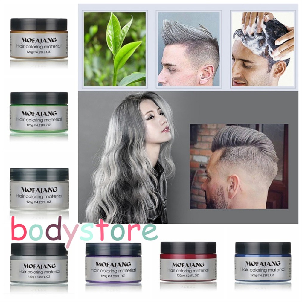 Temporary Gray Silver Diy Hair Color Wax Mud Dye Cream Shopee