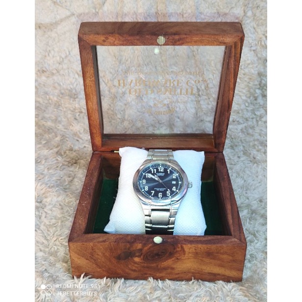 Japan Surplus Casio Glow in the Dark Watch W/ FREE WOODBOX Storage By