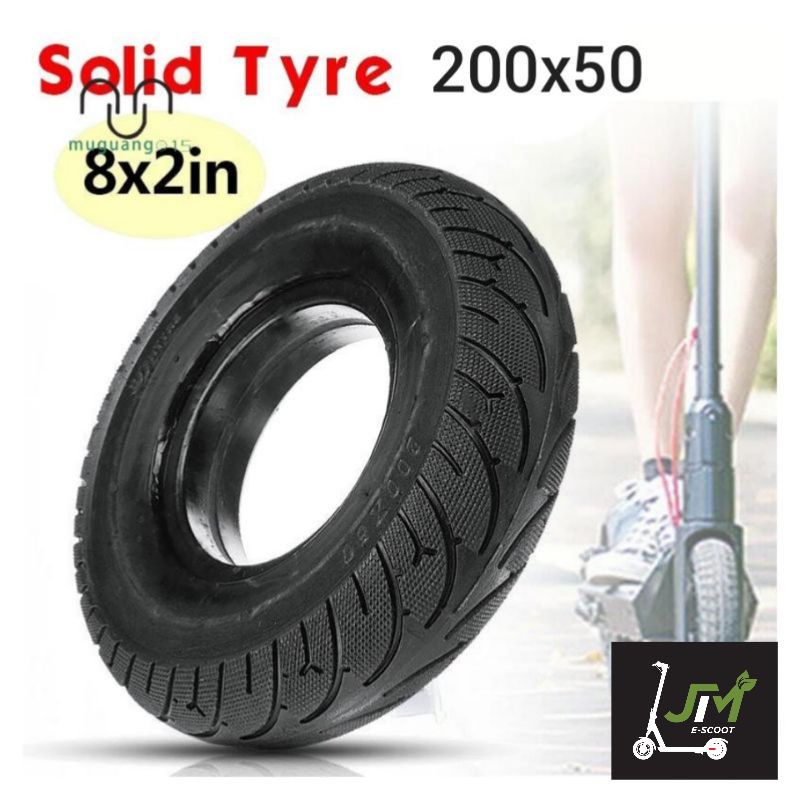200x50 Solid Tire 8 Inch Scooter Tire for Zero 8 / Zero 9 / Inokim ...