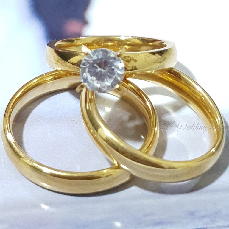 non tarnish gold ring set