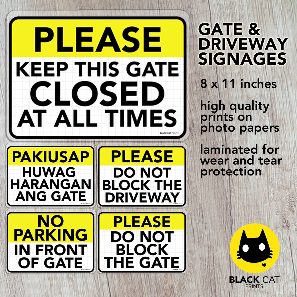 Gate and Driveway Sign | Laminated Signage | Sign Board | Shopee ...