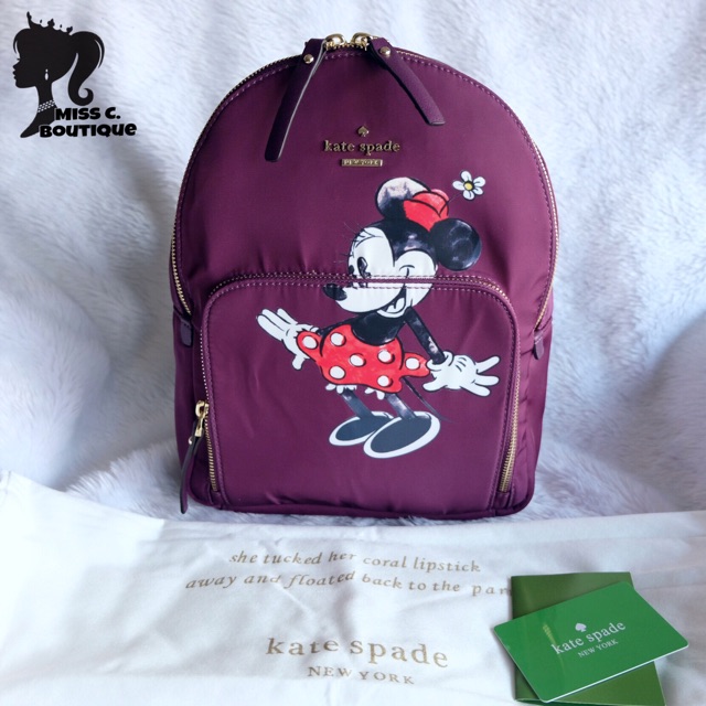 Authentic Kate Spade Backpack Minnie Mouse Violet Shopee Philippines