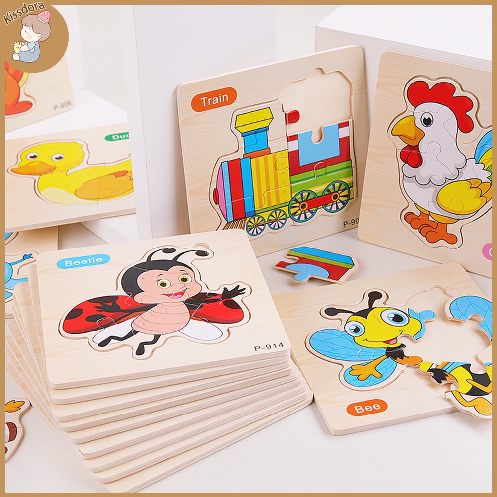 Kissdora jigsaw puzzle wood toys educational puzzle for kids | Shopee ...