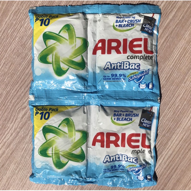 Ariel Complete Antibac detergent powder sachet 60g x 2 Shopee Philippines
