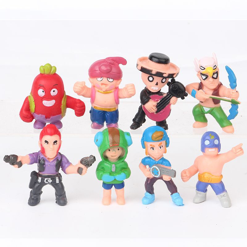 8pcs Set Brawl Stars Action Figure Games Collection Bahan Akrilik Toys Figurines Shopee Philippines - figurine brawl stars