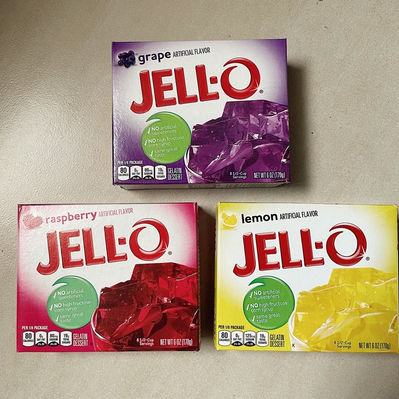 JellO Jello Grape/ Lemon/ Raspberry/Lime/Berry Blue Gelatin (85g and