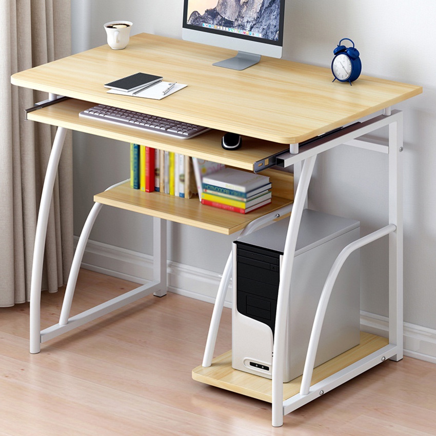 70cm Desktop Computer Desk With Keyboard Bracket Modern Study Writing ...