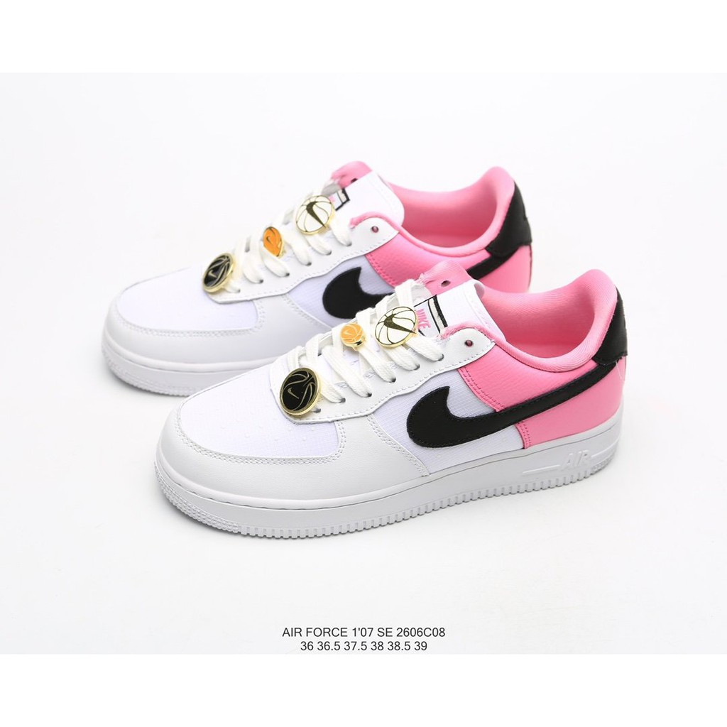 pink black and white air forces