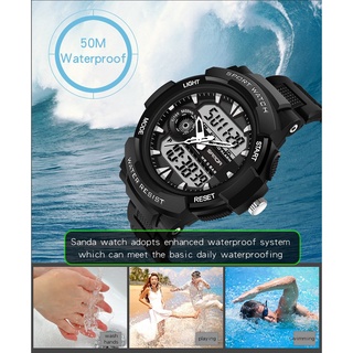 SANDA Fashion Outdoor Sport Watch Men Multifunction Watches Alarm Clock Chrono 5Bar Waterproof Digital Watch #6