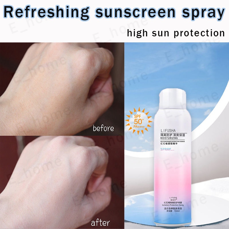 Lifusha Whitening Sunscreen Spray Spf 50 Uv Protection Isolation High Hydrating Spray 150ml 6818