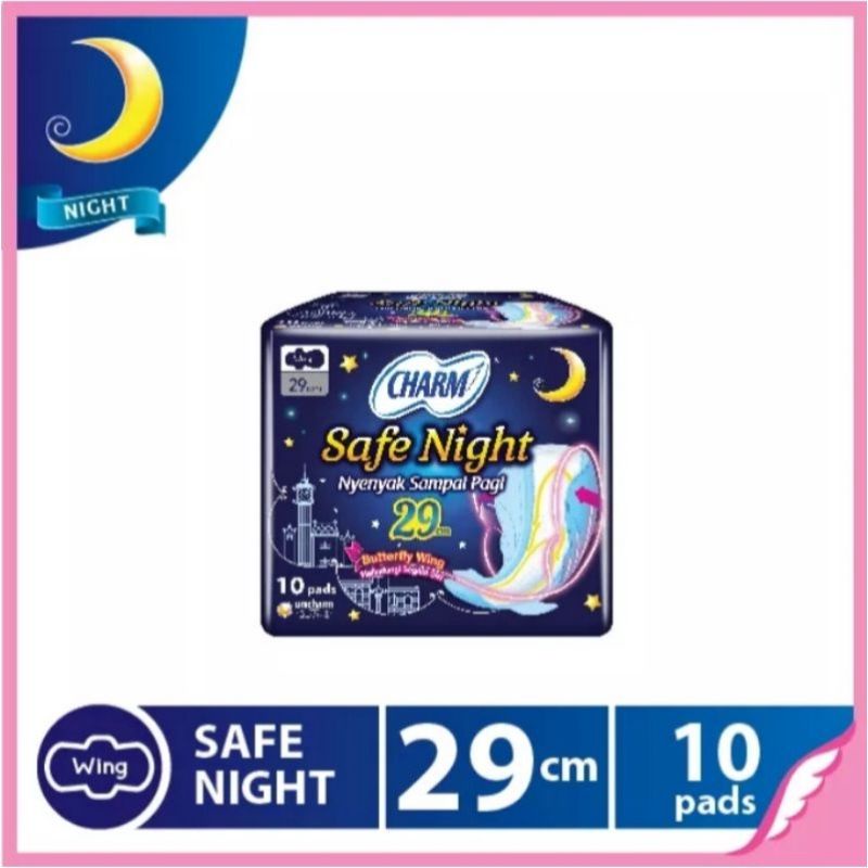 Charm Safe Night Wing Sanitary Napkins Contents 10pads, Charm Sanitary Napkins