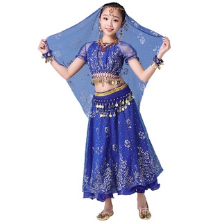 Dance Indian Belly Costume New Style Performance Children Ethnic Festival Suit #4