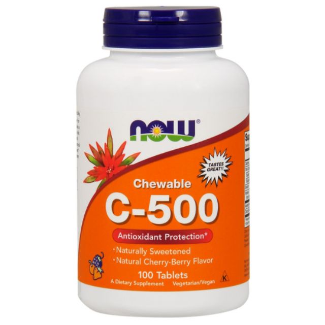 on hand!Now foods, chewable C 500, chewable vitamin c , 100 tablets