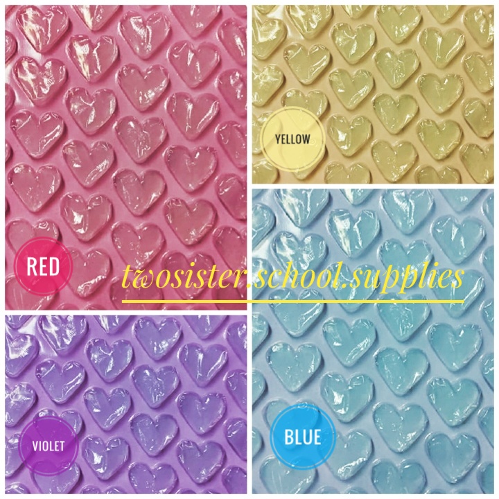 Colored Bubble Wrap 20" Heart Shape, Sold per 5 Meters and 10 Meters ...