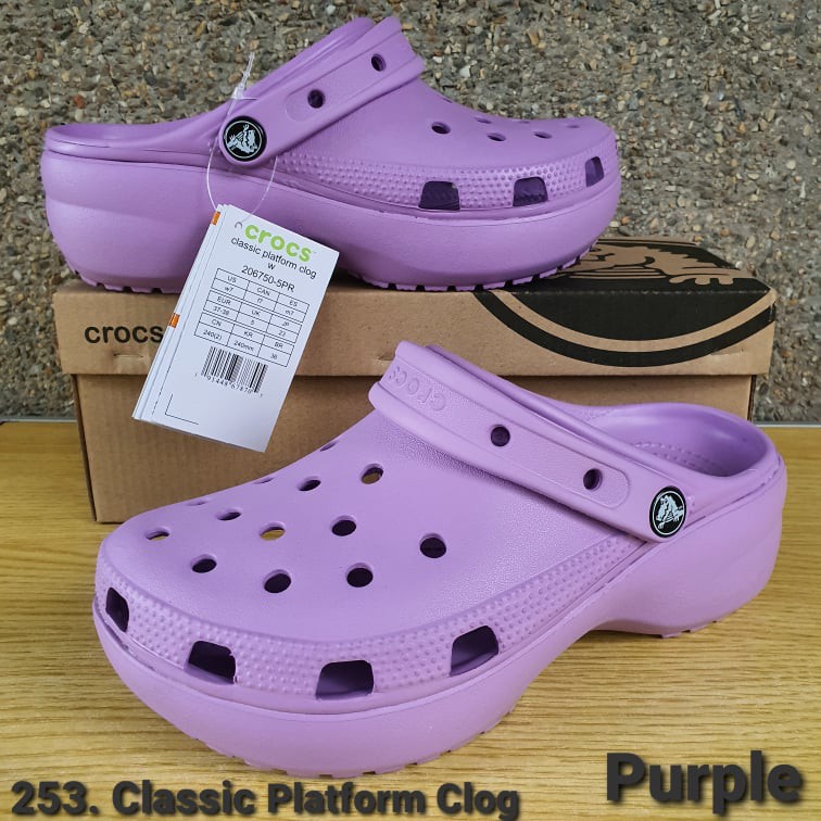 platform purple crocs