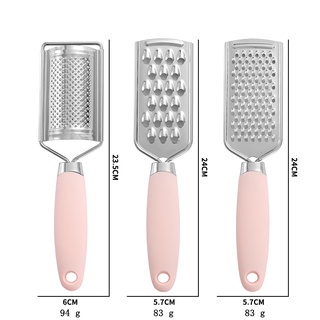 3 pc STAINLESS STEEL PINK MINT GREEN GRATER SET #4