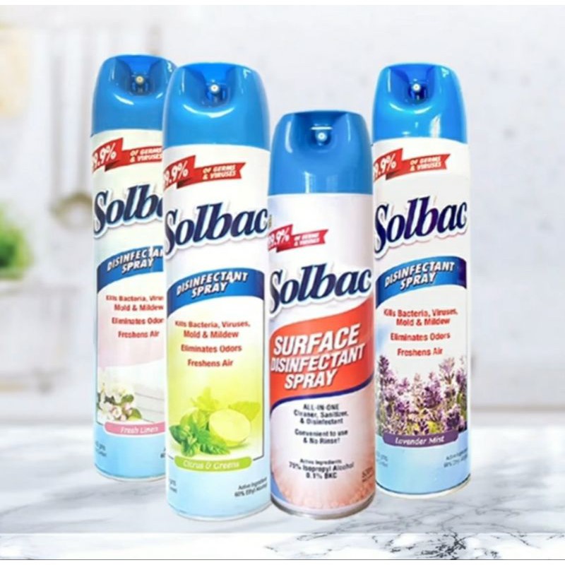 300g 400g 500ml SOLBAC DISINFECTANT & SURFACE DISINFECTANT SPRAY ...