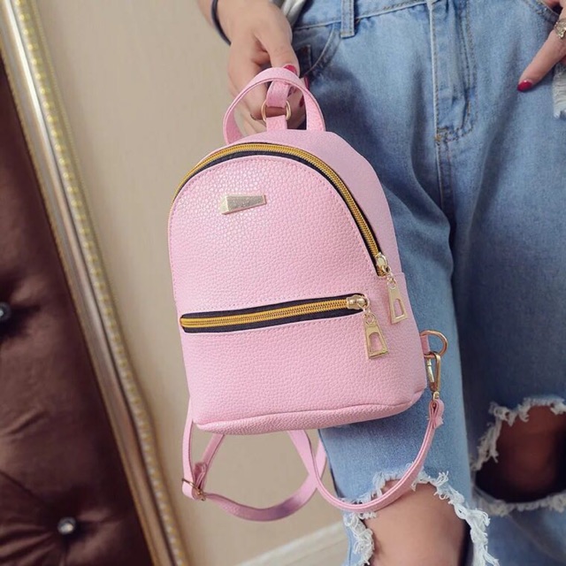 Fashion Women's Girls Synthetic Leather Travel Backpack bag | Shopee ...