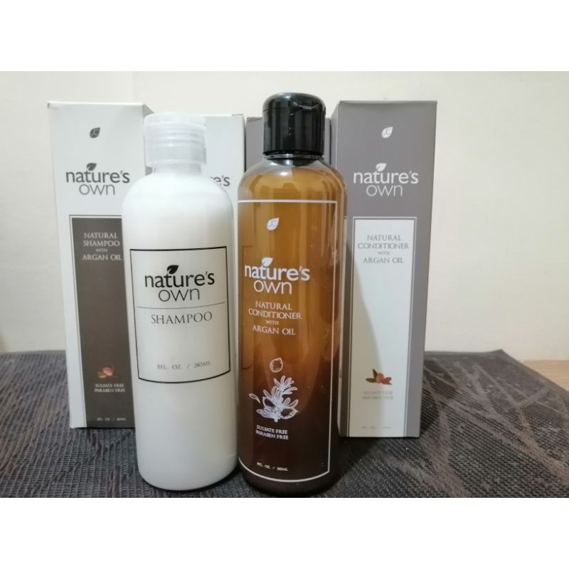 Nature's own Shampoo and Conditioner with argan oil 240ml Shopee