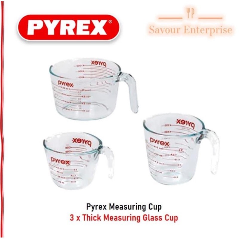 Pyrex 3Piece Glass Measuring Cup Set Shopee Philippines