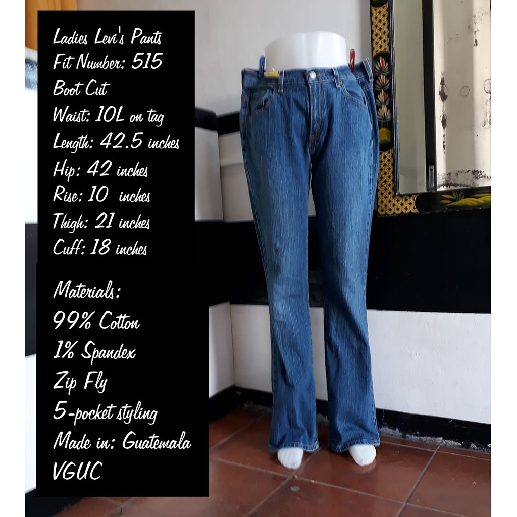 size 9 pants in inches