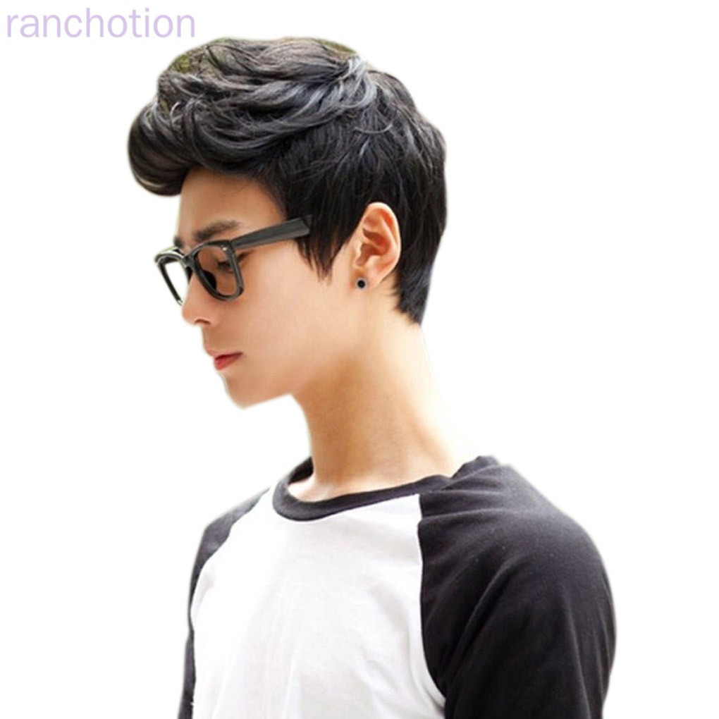 Men Boys Wigs Full Hair Short Black Dark Brown Hair Men Male Fake Hair  Cosplay Wigs Fiber ranchotion | Shopee Philippines