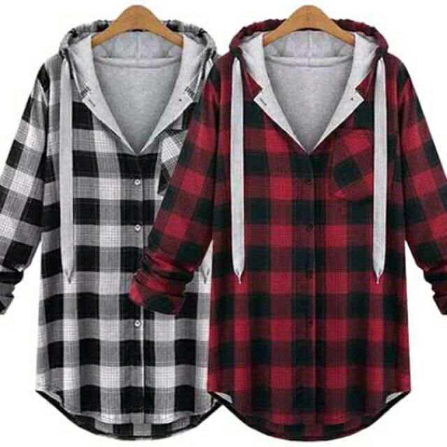 checkered long sleeve polo