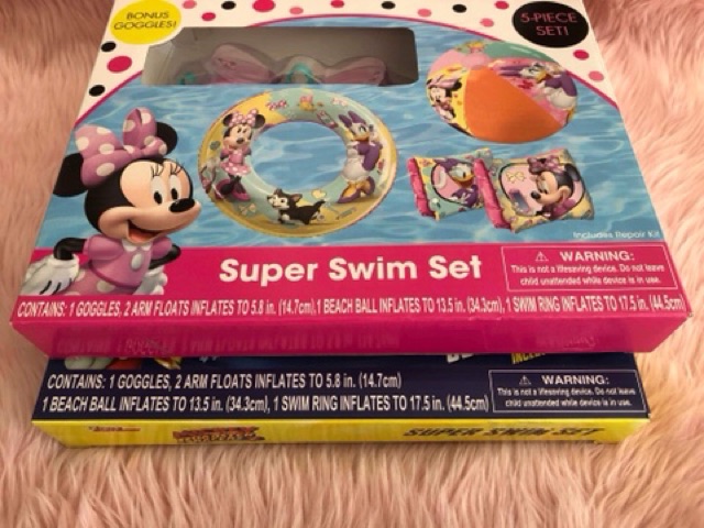 Minnie Bowtique Super 5Piece Swim Set Goggles & Inflatable Swim Set What Kids Want Disney Jr 
