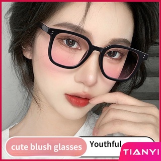 2022 New Blush Sunglasses Women's Plain Blush Black Frame Glasses High Value Pure Desire Wind Sunglasses