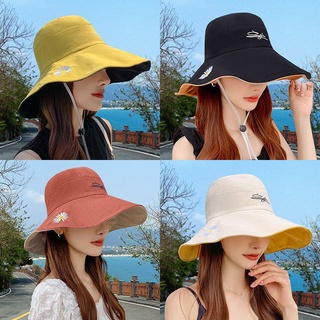 Yvon #C008 Korean Fashion Reversible Bucket Hat for Woman Summer Rain Beach travel cap cod girl gift