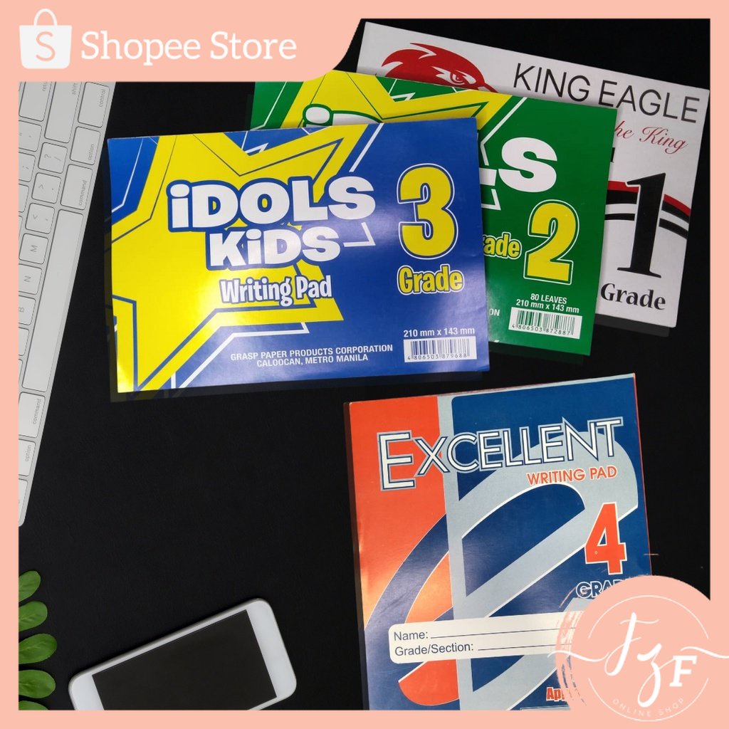 FZF (5 Pads) Writing Grade Pad Paper, Grade 1 Grade 2 Grade 3 Grade 4