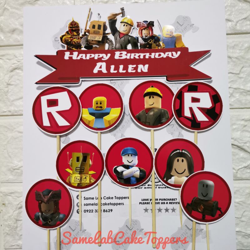 ROBLOX ALL RED CAKE TOPPER | Shopee Philippines