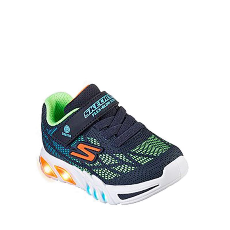SKECHERS FLEX-GLOW ELITE BOYS'S SNEAKERS - NAVY SYNTHETIC / MULTI TRIM